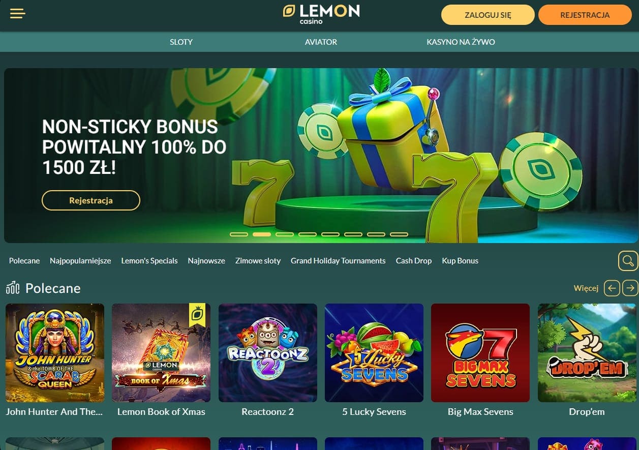 Lemon Casino – widok serwisu